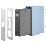 Helty Flow40 facciata prodotto esploso plexi bianco griglie tonde