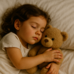 bimba che dorme con orsacchiotto