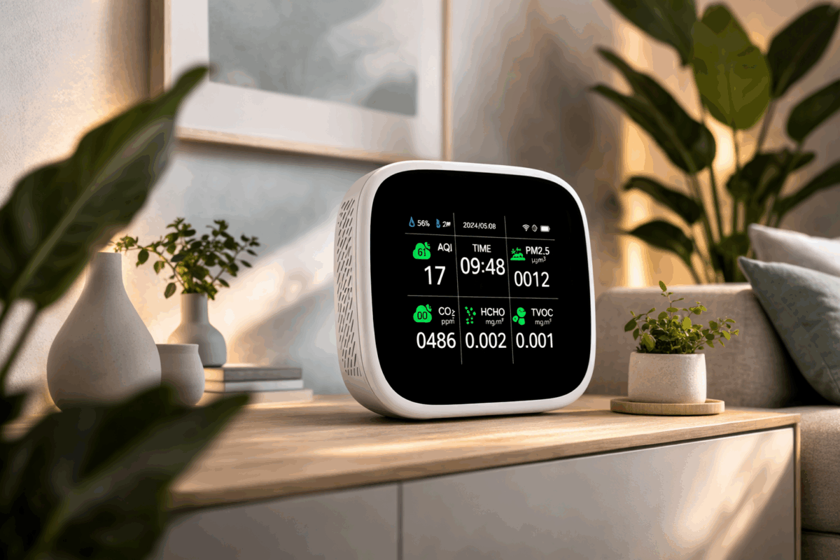 monitor qualità dell'aria helty salotto