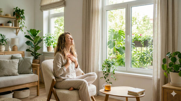 qualità aria indoor e vmc - donna respira sano