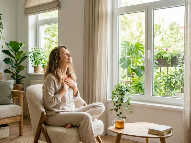 qualità aria indoor e vmc - donna respira sano