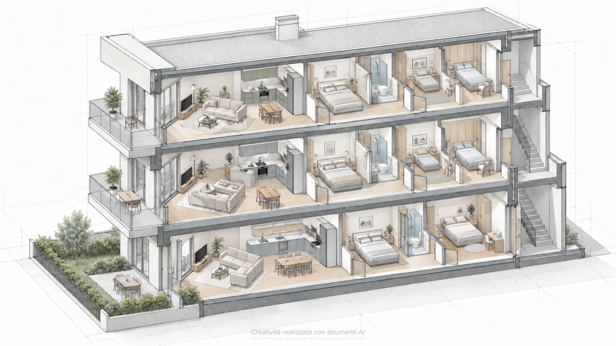 palazzina 3 appartamenti - studio architettura