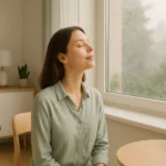 filtrazione aria domestica con la vmc e donna che respira aria pura