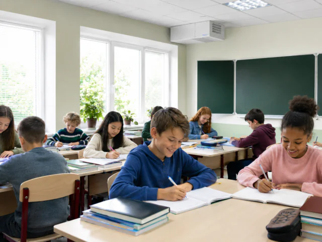 vmc in aula scolastica con studenti